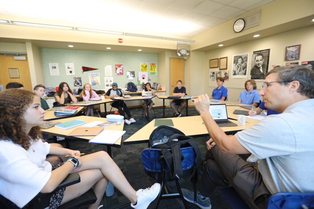 Kingswood Oxford students in West Hartford engage in student-led Harkness table discussions