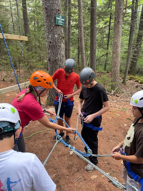 Middle School students build community and learn leadership lessons at an outdoor camp.