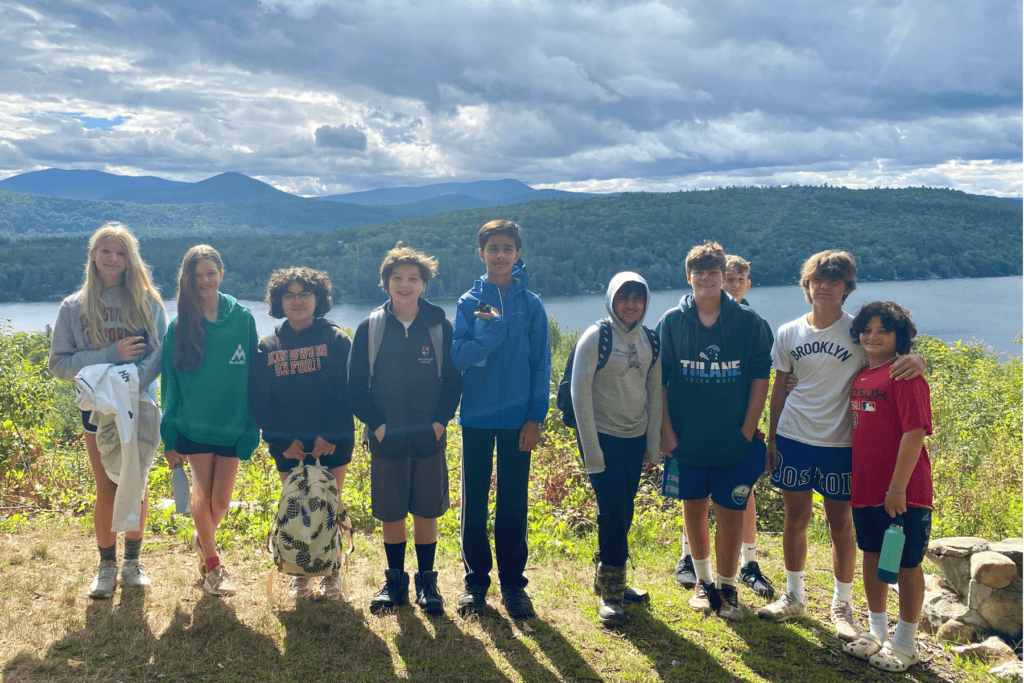 Middle School students build community and learn leadership lessons at an outdoor camp.