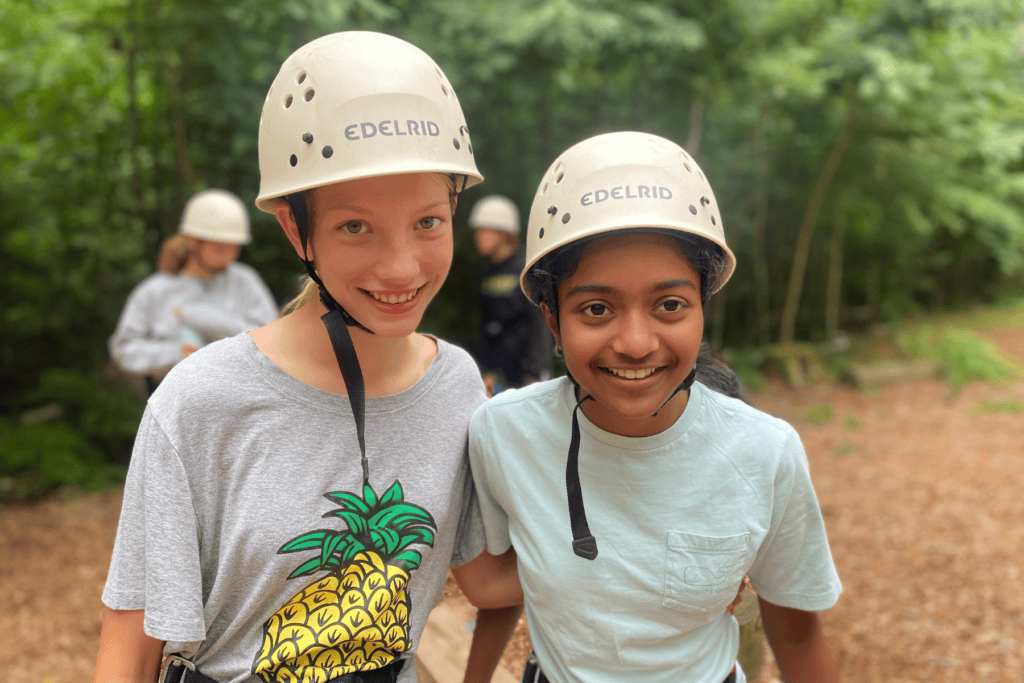 Middle School students build community and learn leadership lessons at an outdoor camp.