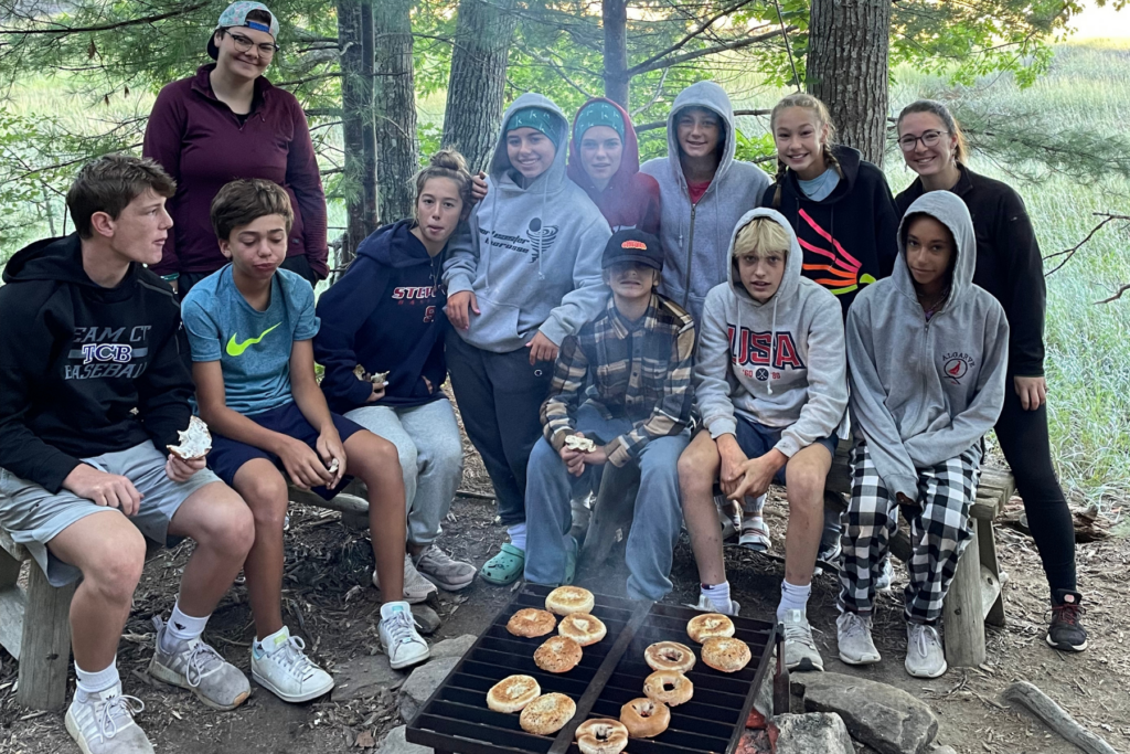 Middle School students build community and learn leadership lessons at an outdoor camp.