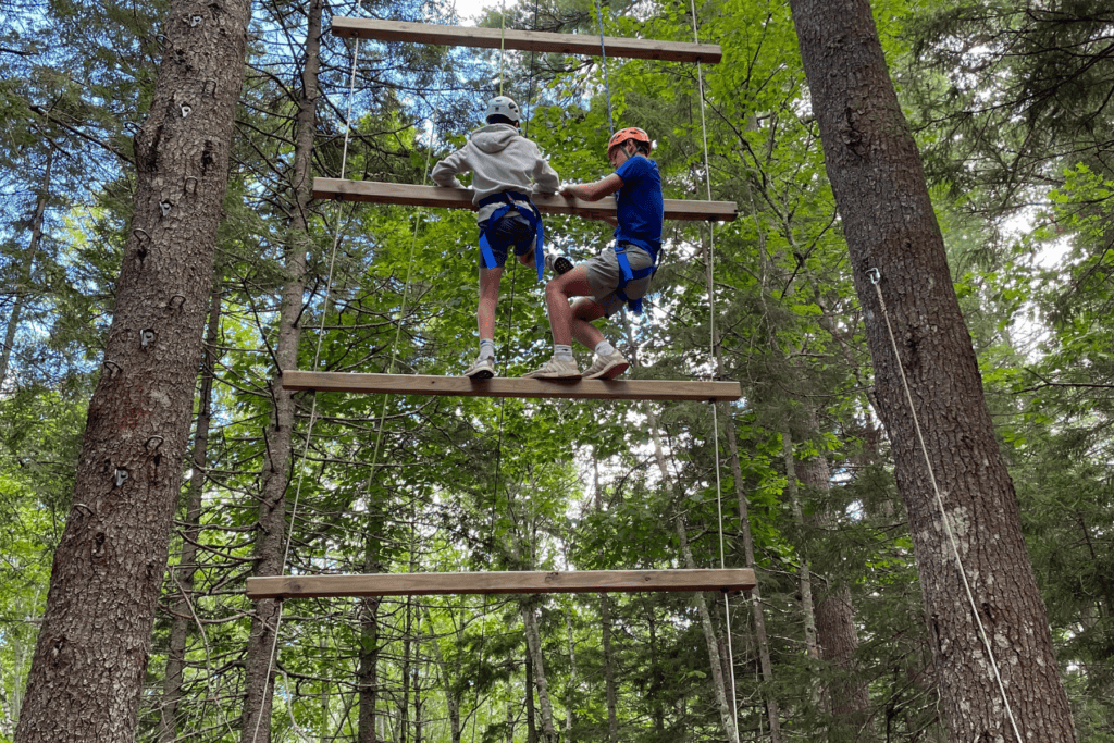 Middle School students build community and learn leadership lessons at an outdoor camp.