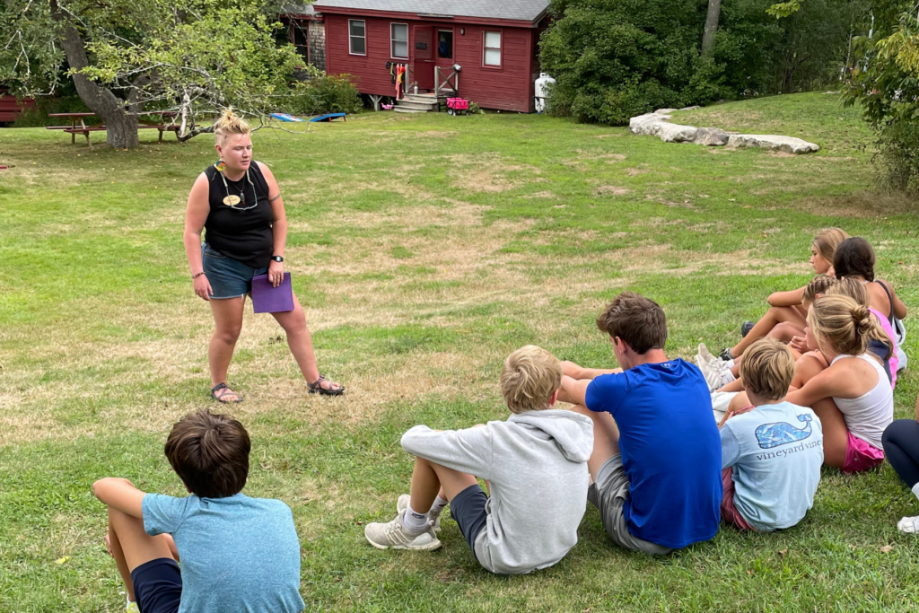 Middle School students build community and learn leadership lessons at an outdoor camp.