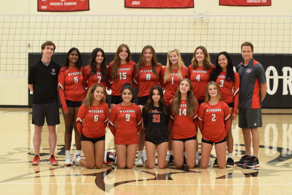 Girls at Kingswood Oxford in West Hartford participate in competitive sports, including volleyball