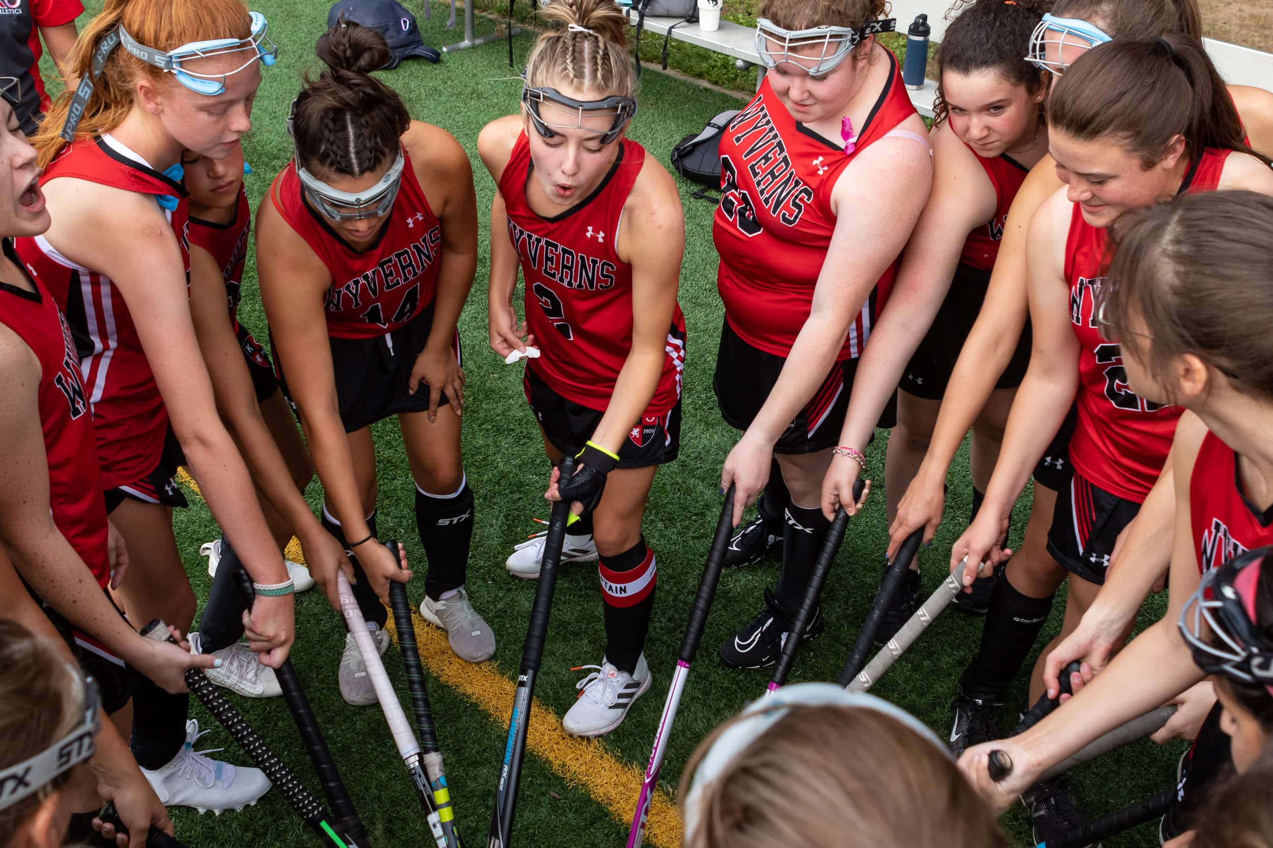 Field Hockey Girls actively participate in team sports at Kingswood Oxford in West Hartford