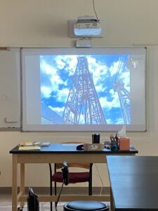 Environmental science class tours research vessel.